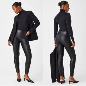 Spanx faux leather‎ Moto leggings, small